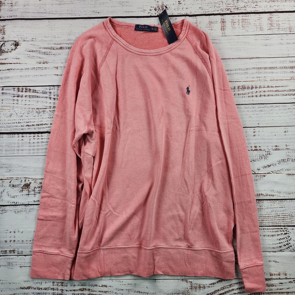 Polo Ralph Lauren Spa Terry Sweatshirt Men's XXL Red Lightweight Washed Raglan